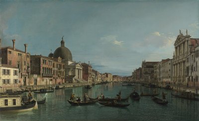 Venetië - Het Canal Grande met S. Simeone Piccolo door Giovanni Antonio Canal